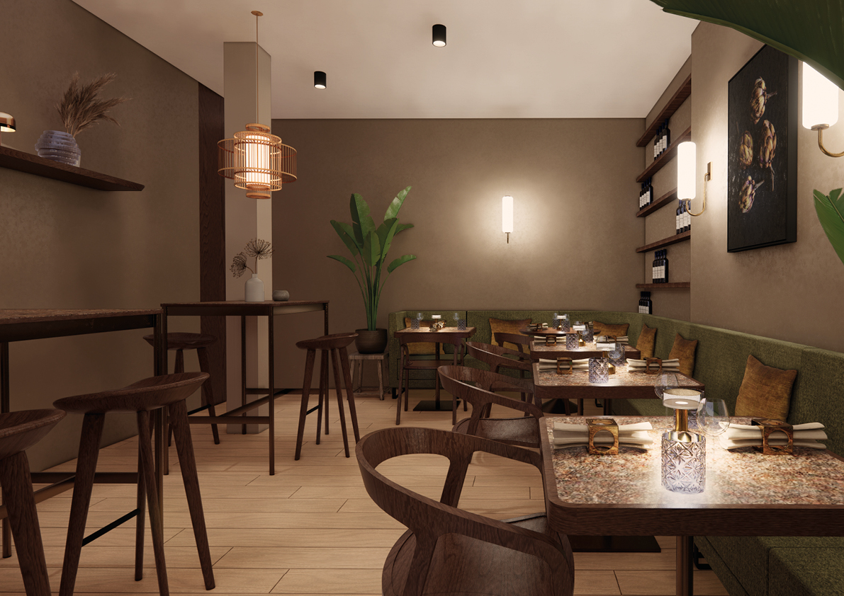 Horeca interieur Marble pizzarestaurant