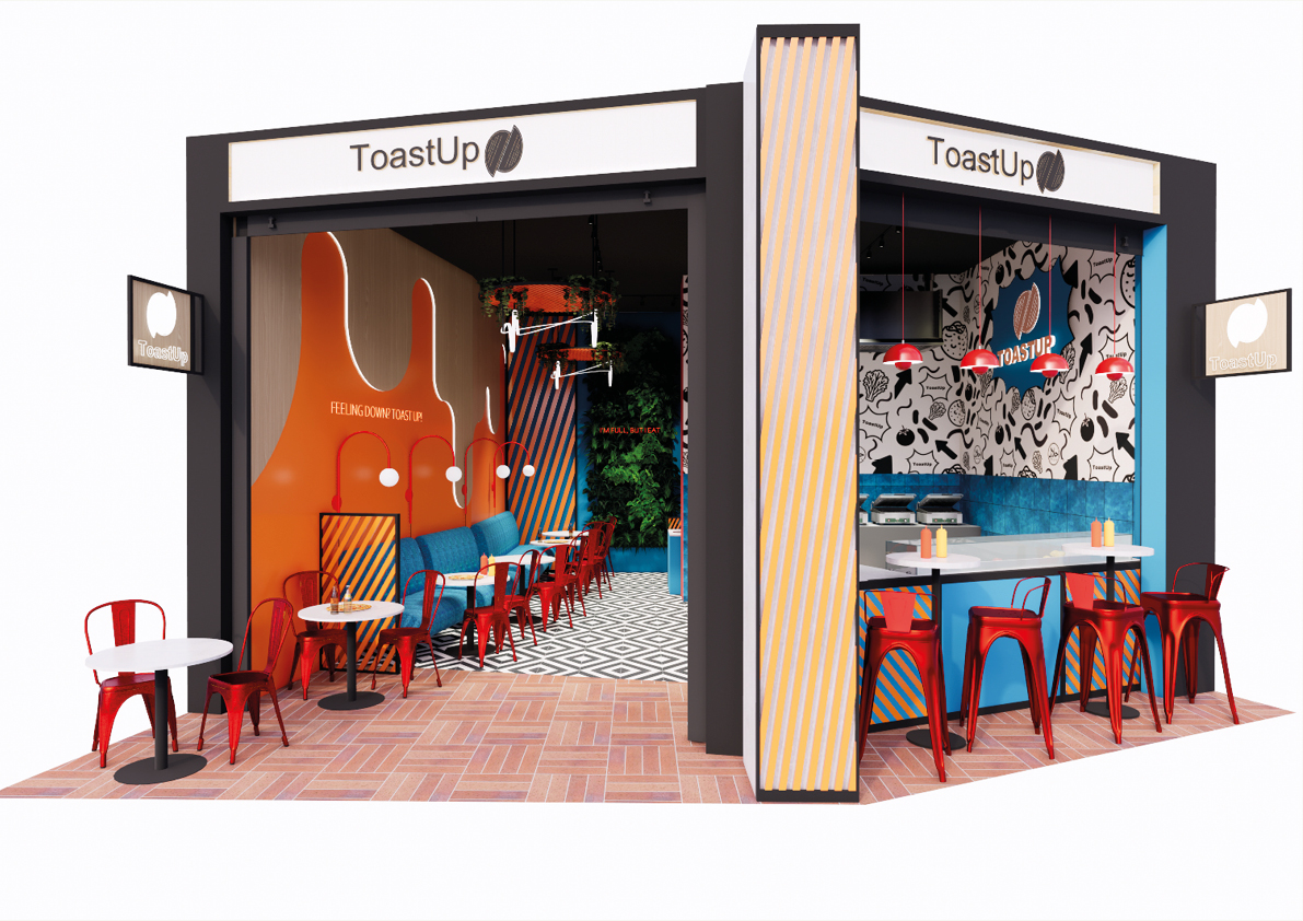 horeca interieur Toastup Westfield Mall of the Netherlands